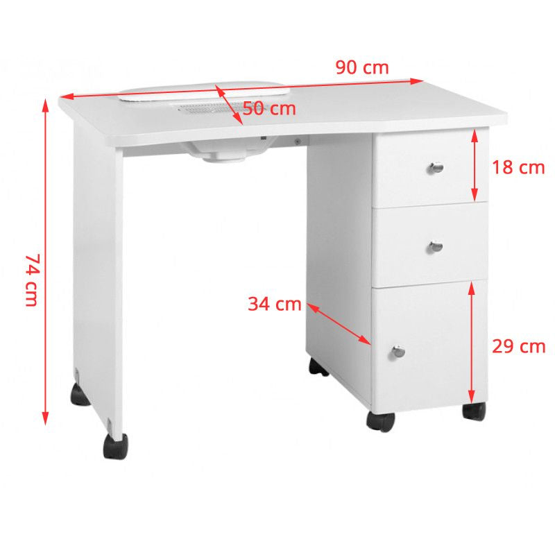 Table de manucure avec aspiration 011B 2