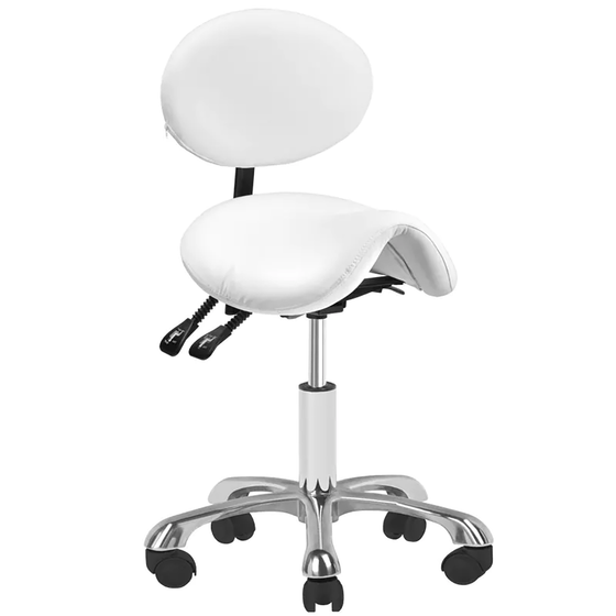 Tabouret de Selle à Roulettes Réglable 1025 Giovanni Blanc
