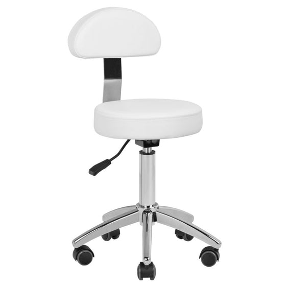 Tabouret à Roulettes Réglable AM-304 Blanc