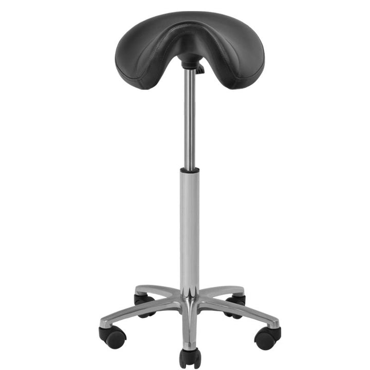 Tabouret de Selle à Roulettes Réglable 001B Haut Noir - image 2