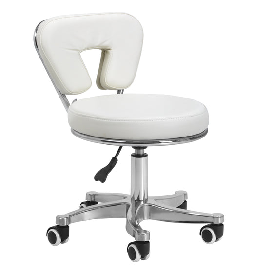 Tabouret à Roulettes Réglable 9266 Blanc