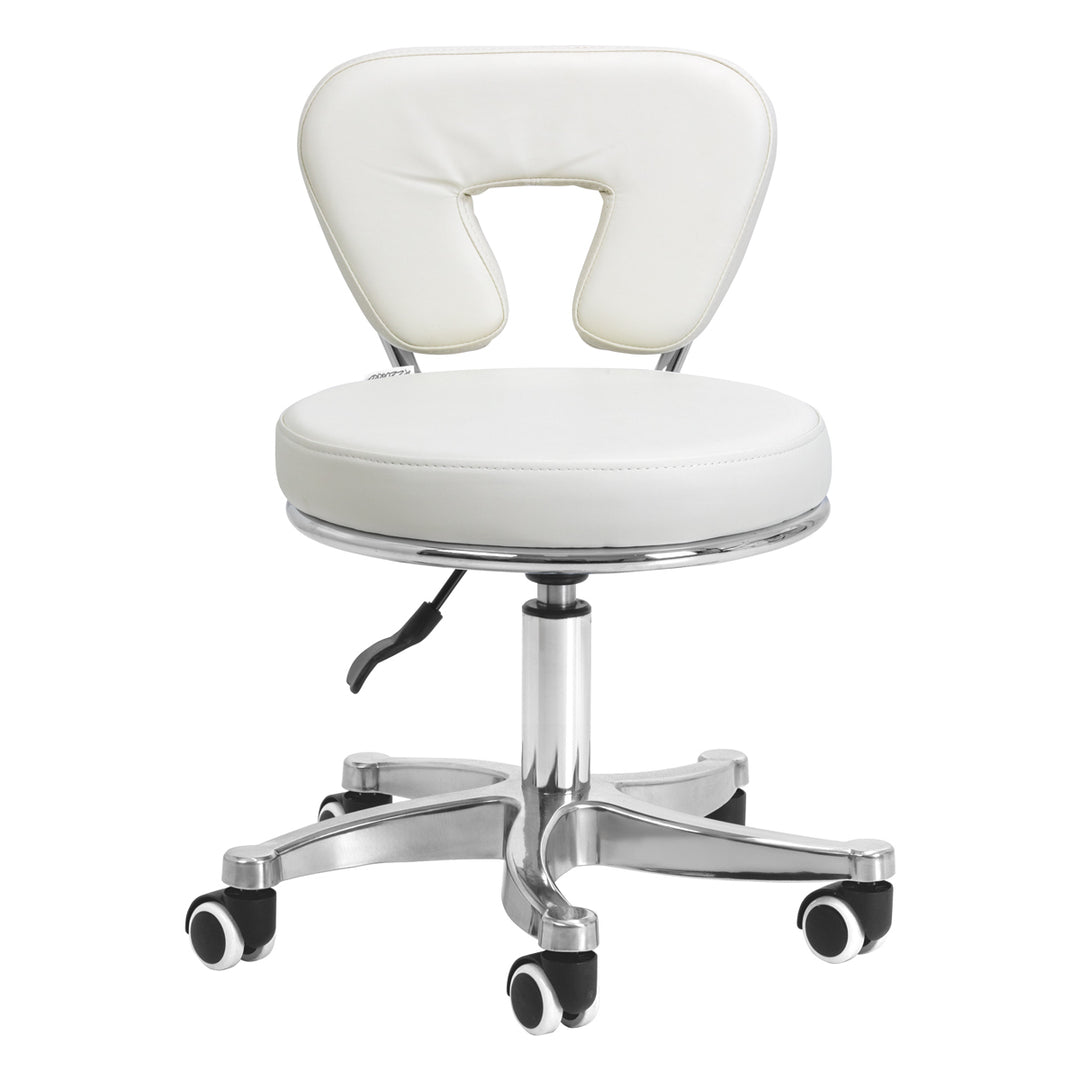 Tabouret à Roulettes Réglable 9266 Blanc - image 2