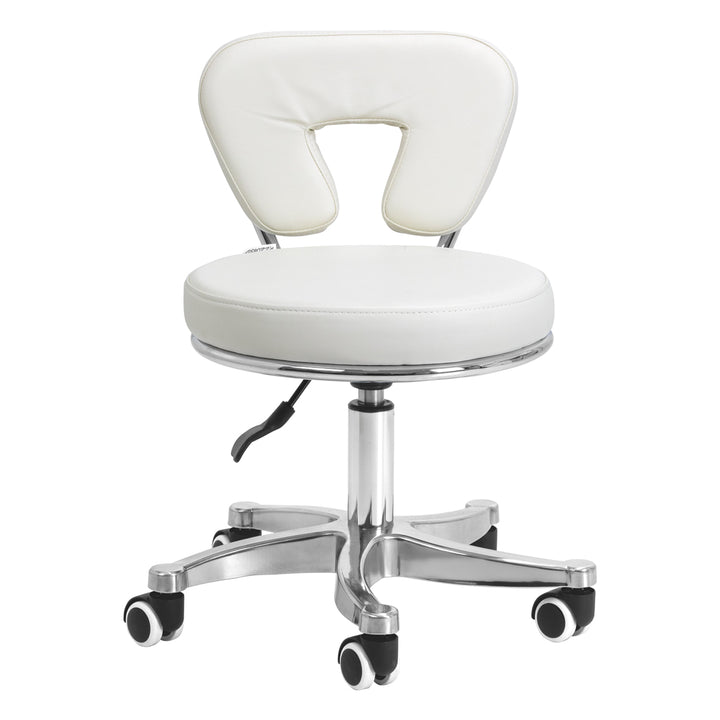 Tabouret à Roulettes Réglable 9266 Blanc - image 2