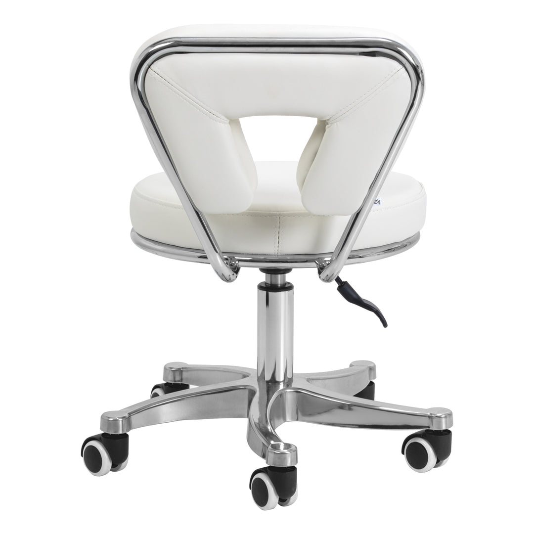 Tabouret à Roulettes Réglable 9266 Blanc - image 3