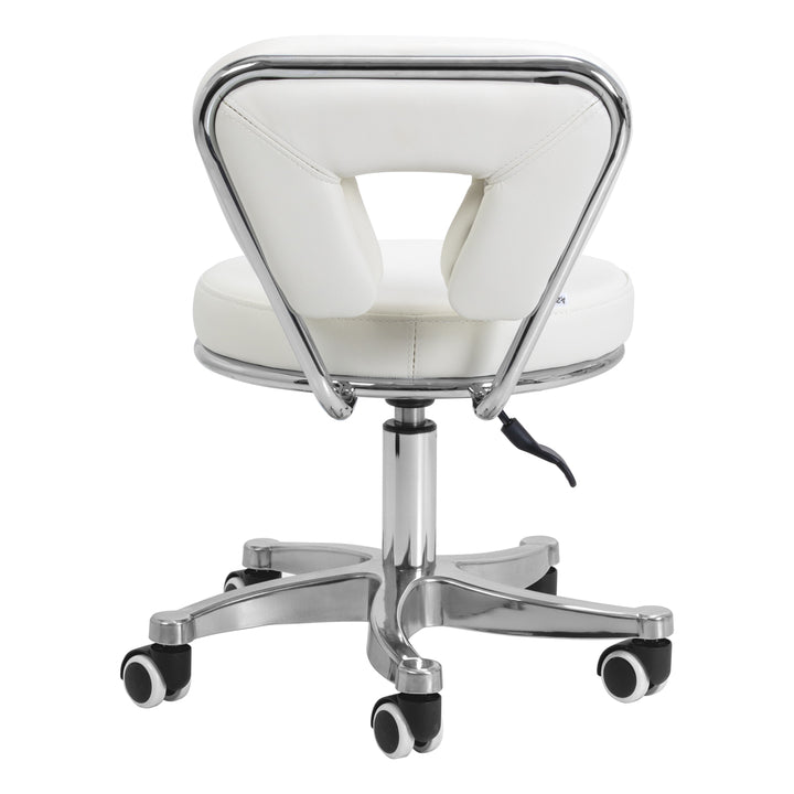 Tabouret à Roulettes Réglable 9266 Blanc - image 3