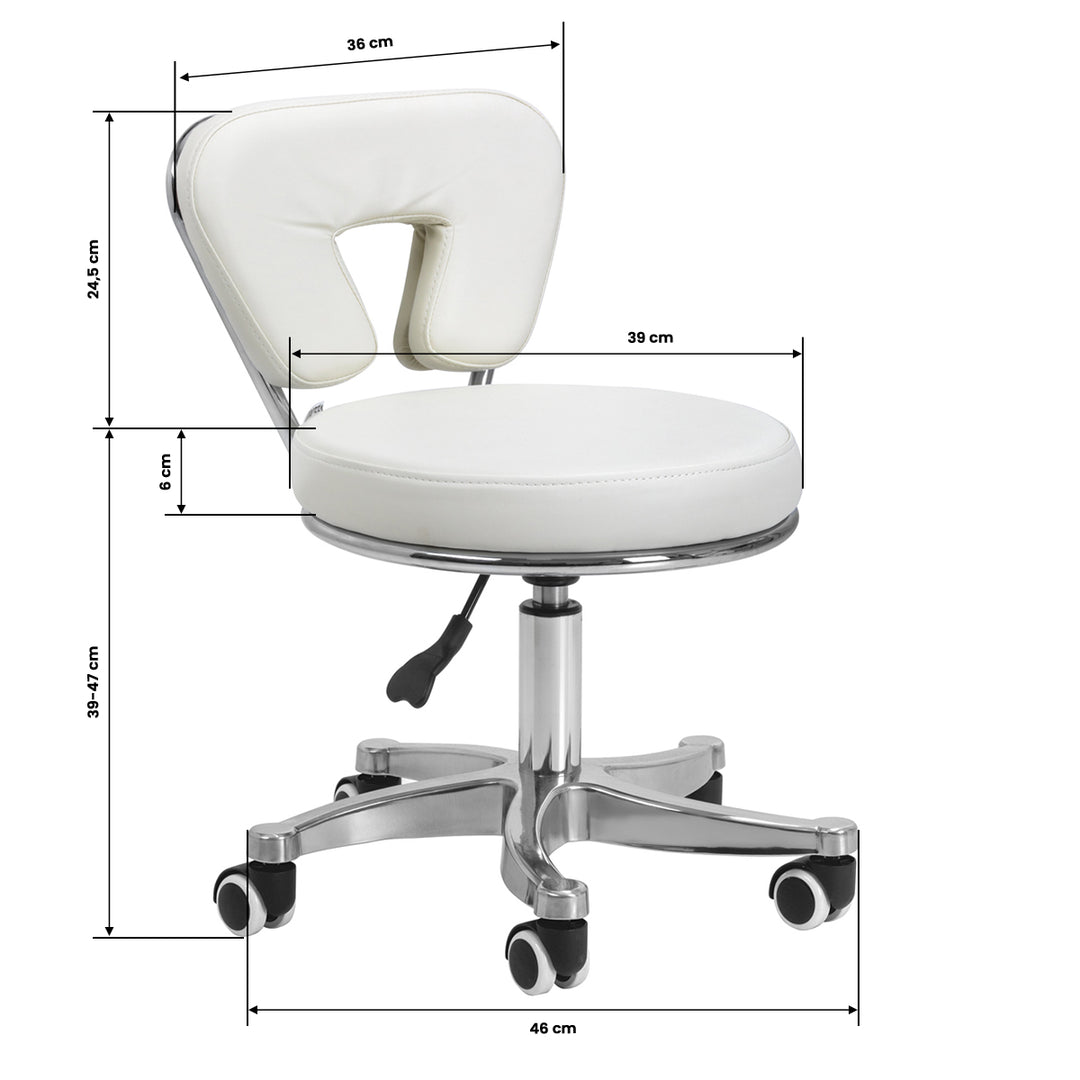 Tabouret à Roulettes Réglable 9266 Blanc - image 8