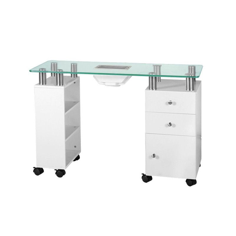 Table Manucure 013B Blanc avec Aspirateur