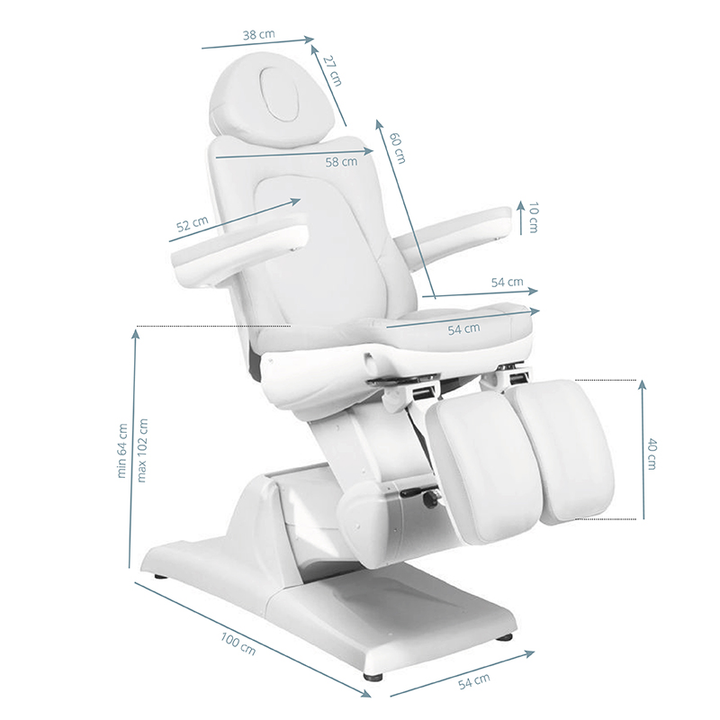 Fauteuil Esthétique Électrique Azzurro 870S Pedi 3 Moteurs Blanc - image 9