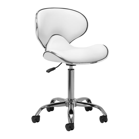 Tabouret à Roulettes Réglable Gabbiano Q-4599 Blanc