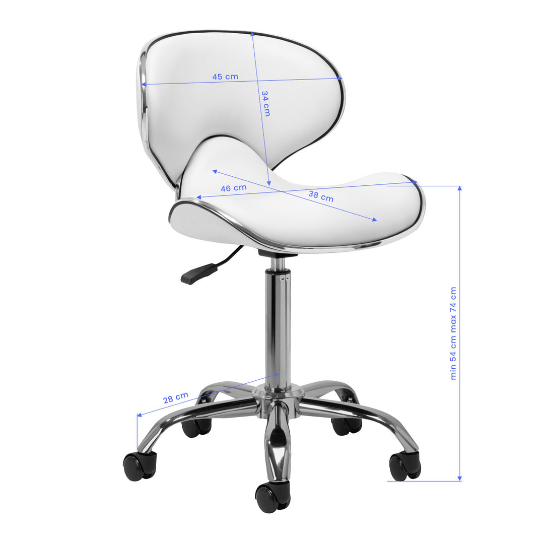 Tabouret à Roulettes Réglable Gabbiano Q-4599 Blanc - image 8