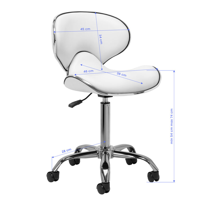 Tabouret à Roulettes Réglable Gabbiano Q-4599 Blanc - image 8