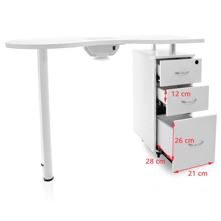 Table de manucure 2042 Blanc avec aspiration 7