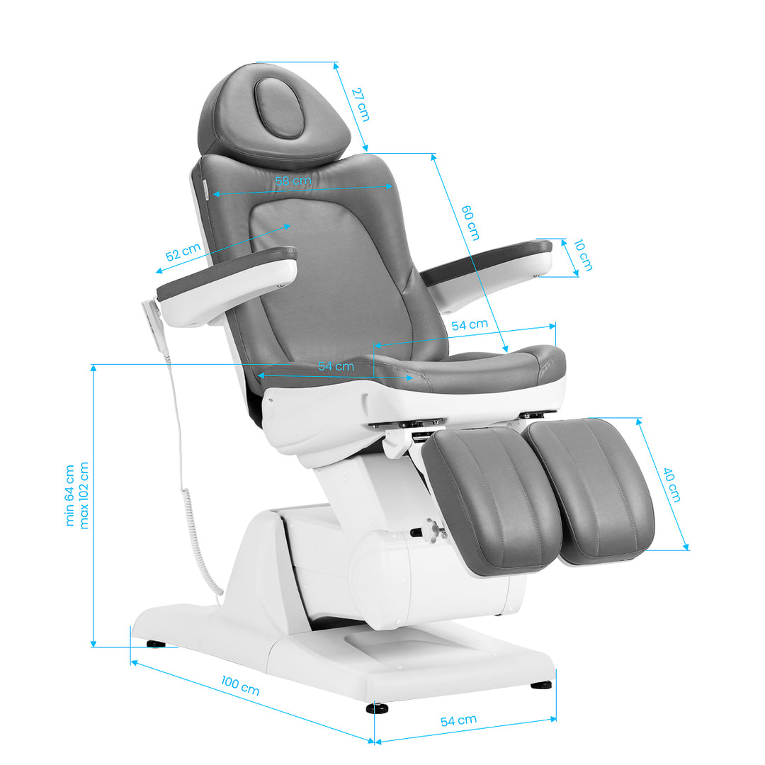 Fauteuil Esthétique Électrique Azzurro 870S Pedi 3 Moteurs Gris - image 22