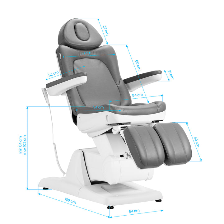 Fauteuil Esthétique Électrique Azzurro 870S Pedi 3 Moteurs Gris - image 22