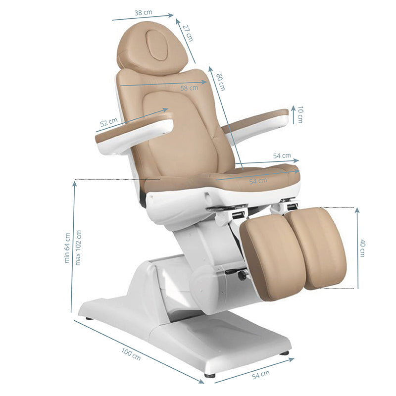 Fauteuil Esthétique Électrique Azzurro 870S Pedi 3 Moteurs Cappuccino - image 11