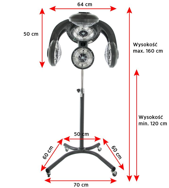 Casque Sèche-Cheveux sur Pied Gabbiano Infrazon GL-505S Gris