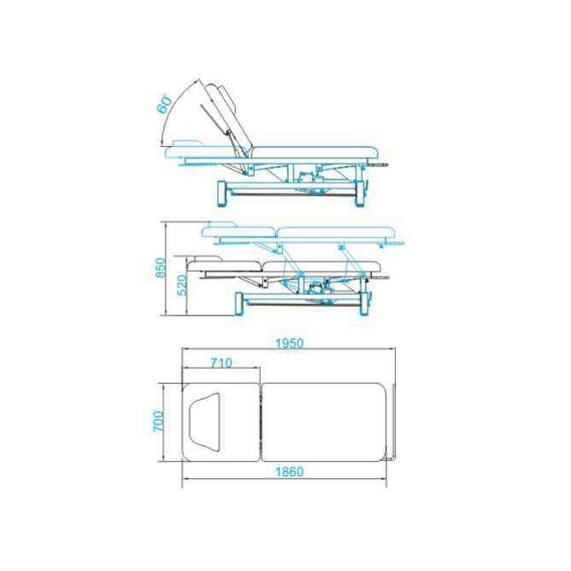 Table de massage Électrique Azzurro 684 1 Blanc 6