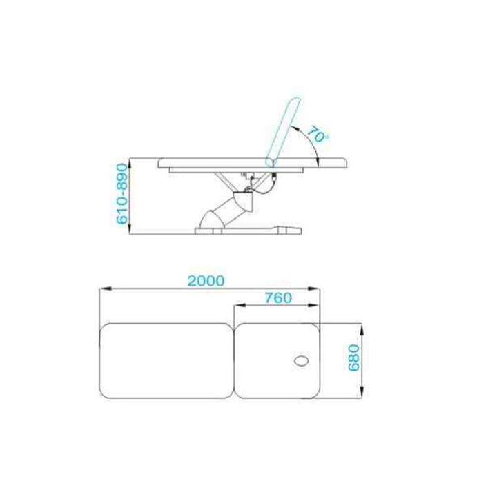 Table de massage Électrique Azzurro 808 2 Blanc - image 6