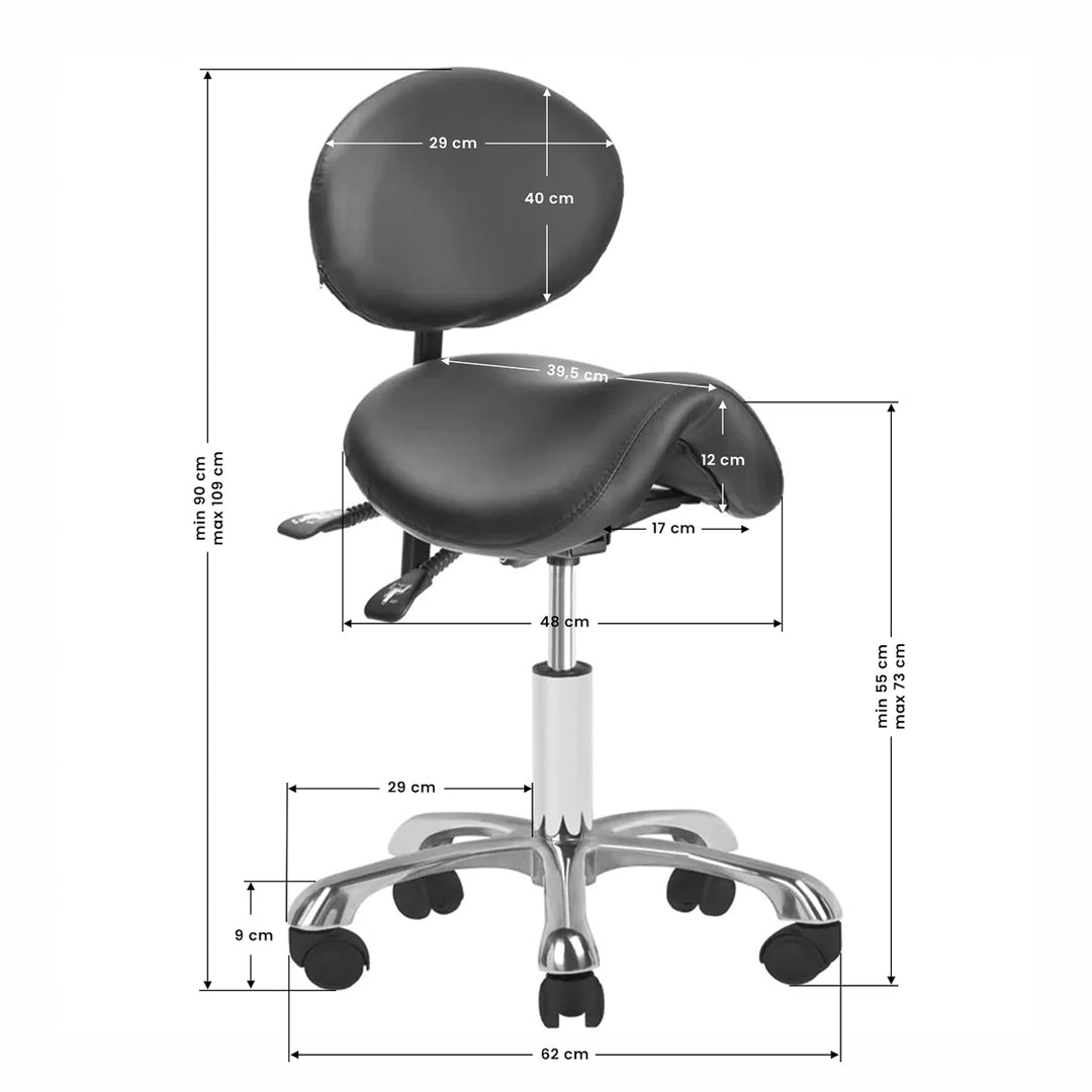 Tabouret de selle 1025 Giovanni Noir 5