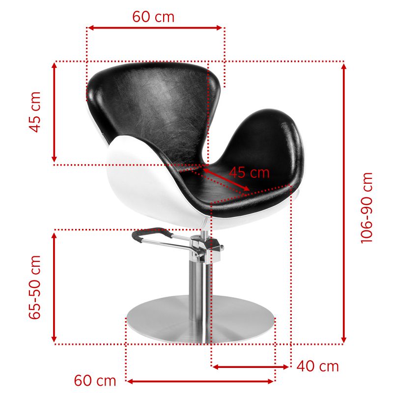 Fauteuil de Coiffeur Gabbiano Amsterdam Noir-Blanc