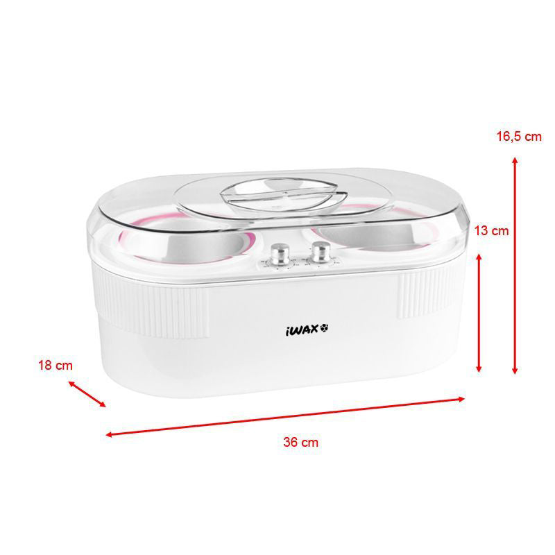 Chauffe cire Pot iWax 2en1 400ml + 800ml 400W Blanc