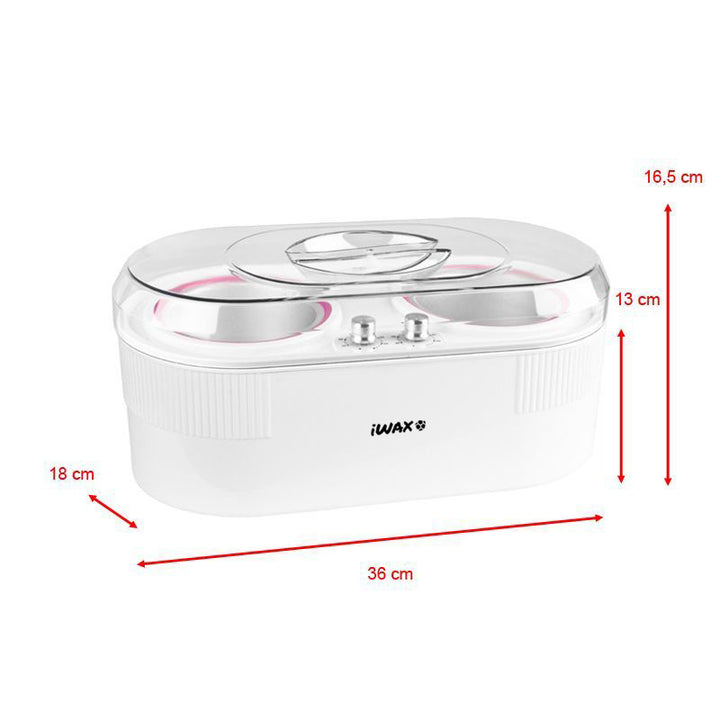 Chauffe cire Pot iWax 2en1 400ml + 800ml 400W Blanc