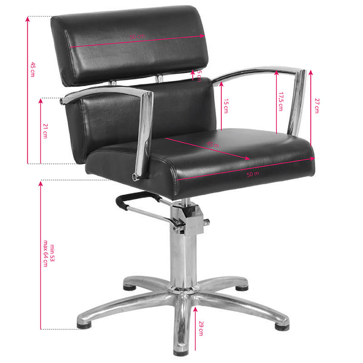 Fauteuil de Coiffeur Gabbiano Bruxelles Noir