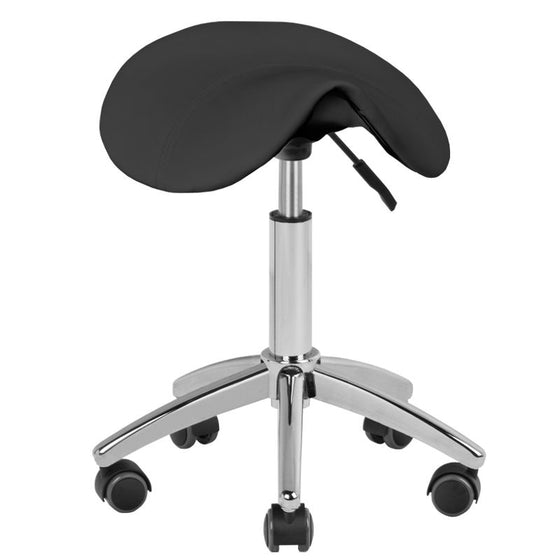 Tabouret de Selle à Roulettes Réglable AM-302 Noir
