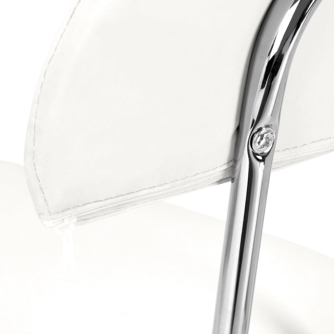 Tabouret Selle à Roulettes Réglable avec Dossier 6001 Blanc - image 5