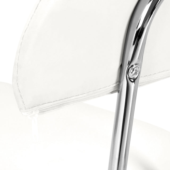 Tabouret Selle à Roulettes Réglable avec Dossier 6001 Blanc - image 5