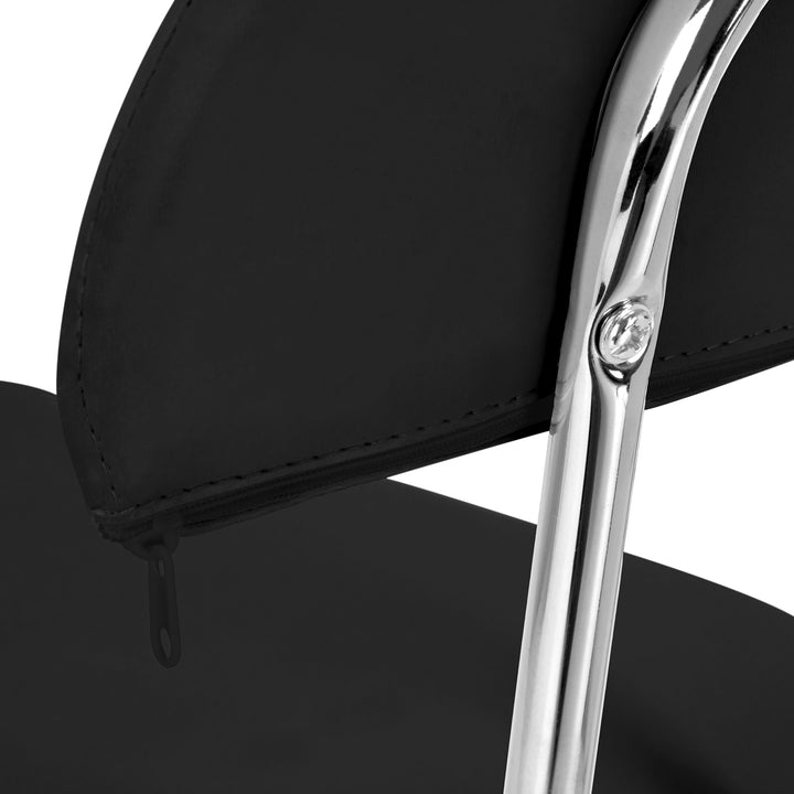 Tabouret Selle à Roulettes Réglable avec Dossier 6001 Noir - image 5