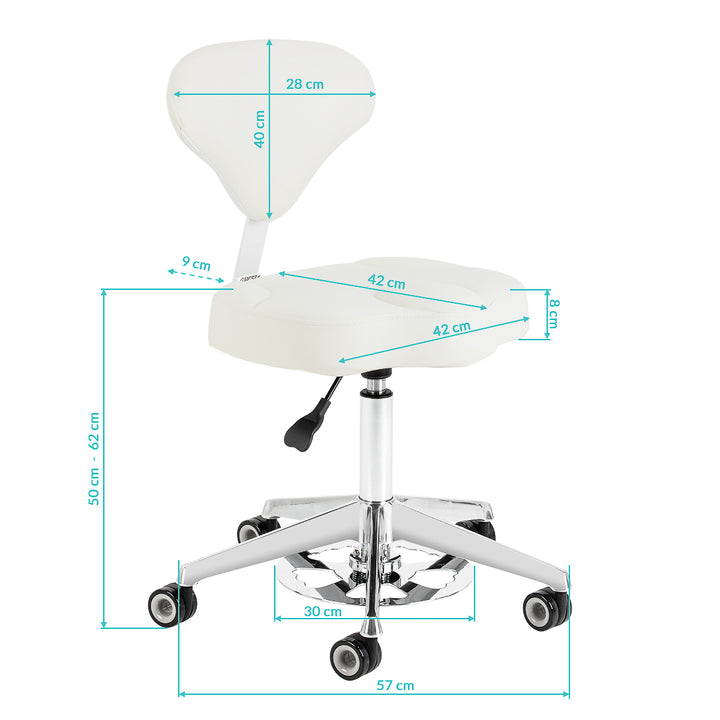 Tabouret à Roulettes Réglable Azzurro 156F Bump-Up Blanc - image 10