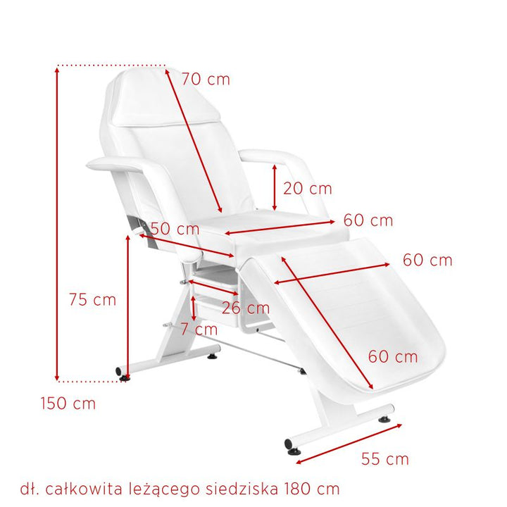 Fauteuil Esthétique Basic 202 avec Cuvettes Blanc 7