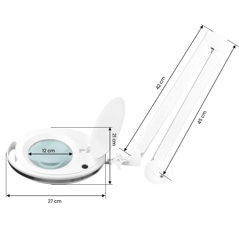 Lampe Loupe LED 60 SMD 5D avec Pince Elegante 6027 Blanc - image 4