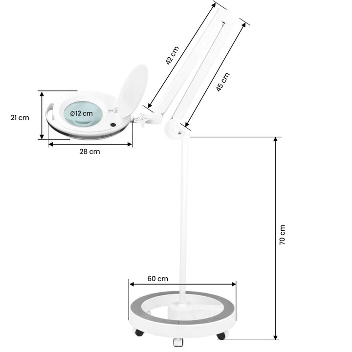 Lampe Loupe LED 60 SMD 5D sur Pied Elegante 6027 Blanc - image 6