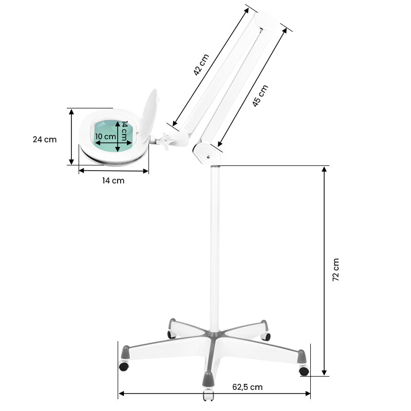 Lampe Loupe LED 60 SMD 5D sur Pied Intensité Réglable Elegante 6028 Blanc - image 7