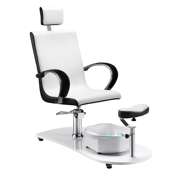 Fauteuil Pédicure Spa Hydraulique Massant Blanc Noir