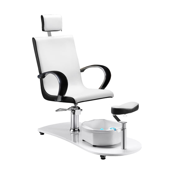 Fauteuil Pédicure Spa Hydraulique Massant Blanc Noir