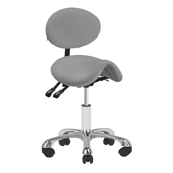 Tabouret de Selle à Roulettes Réglable 1025 Gris Giovanni