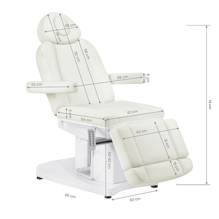 Fauteuil Esthétique Électrique Azzurro 708A 4 Moteurs avec Chauffage Blanc - image 14