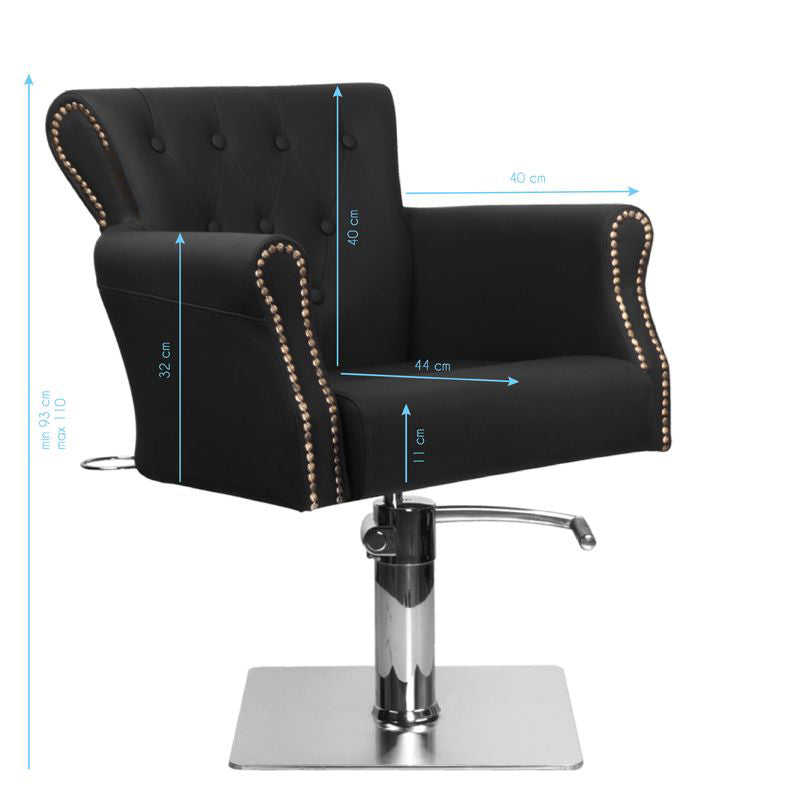 Fauteuil de Coiffeur Hair System Ber 8541 Noir 7