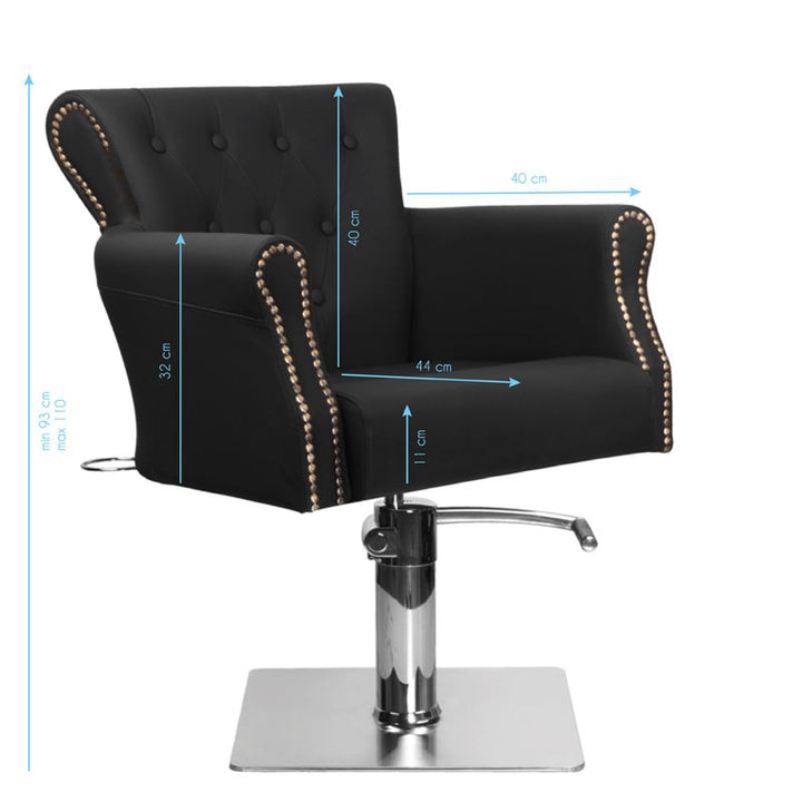 Fauteuil de Coiffeur Hair System Ber 8541 Noir 8
