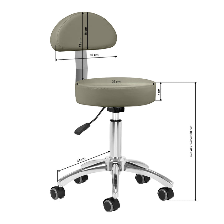 Tabouret à Roulettes Réglable AM-304 Gris - image 7