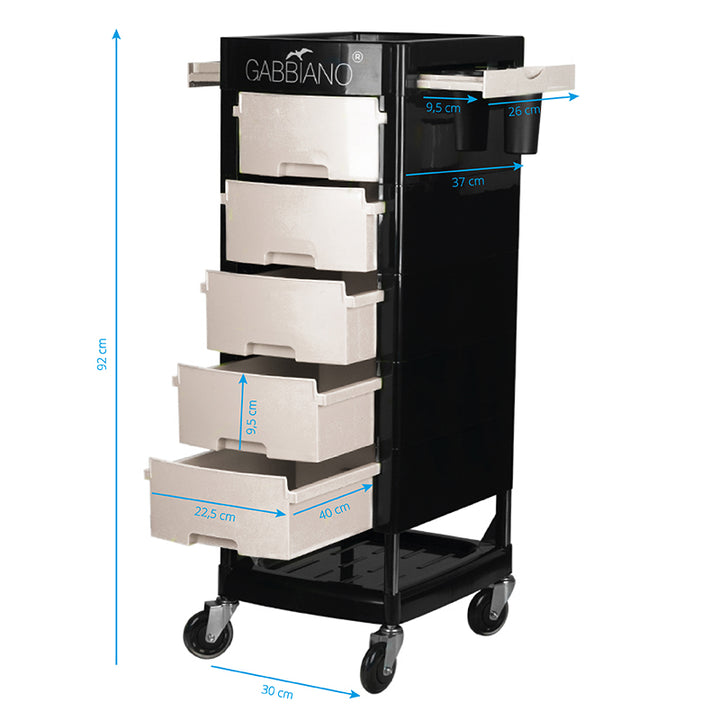 Chariot Coiffure Gabbiano FT65 Noir-Blanc - image 5