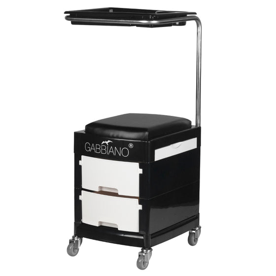 Tabouret à Roulettes 16 Plus Noir/Blanc