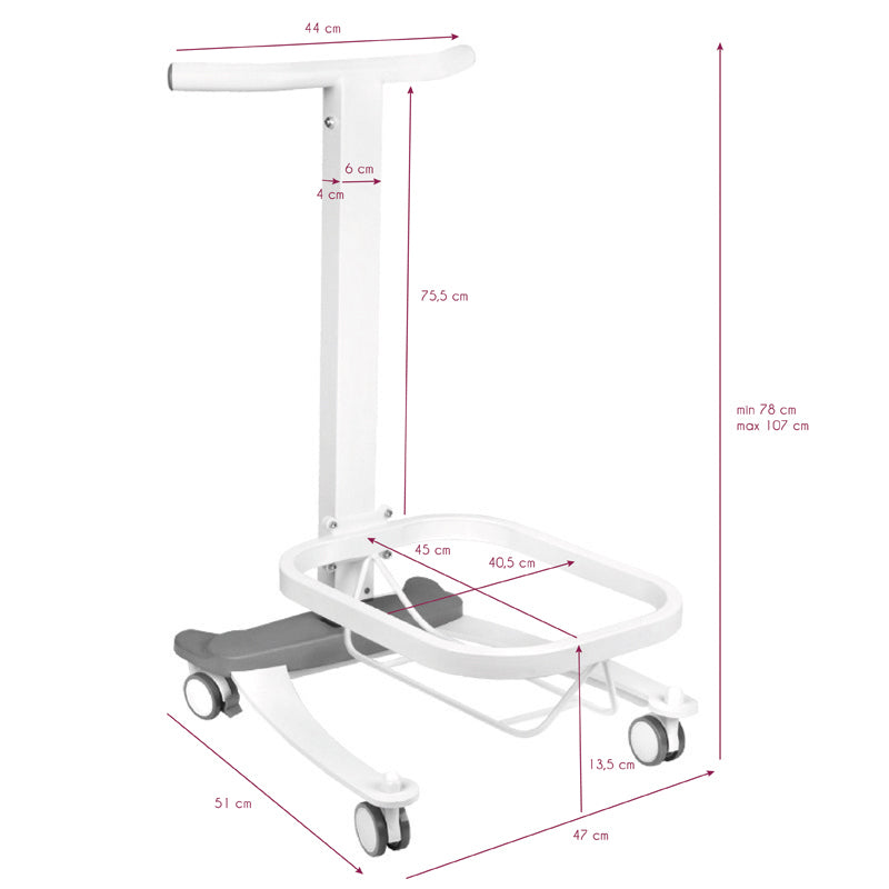 Bain de Pieds Pédicure Comfort à Roulettes avec Fonction Lift Blanc - image 5