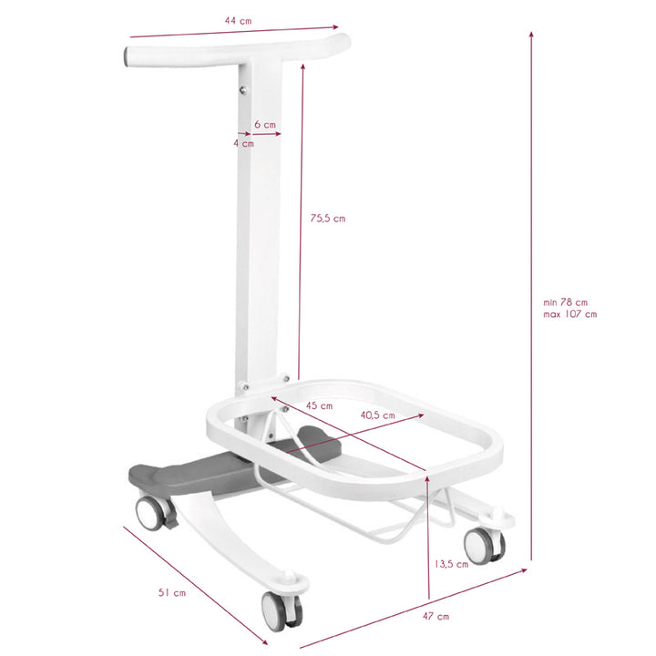 Bain de Pieds Pédicure Comfort à Roulettes avec Fonction Lift Blanc - image 5
