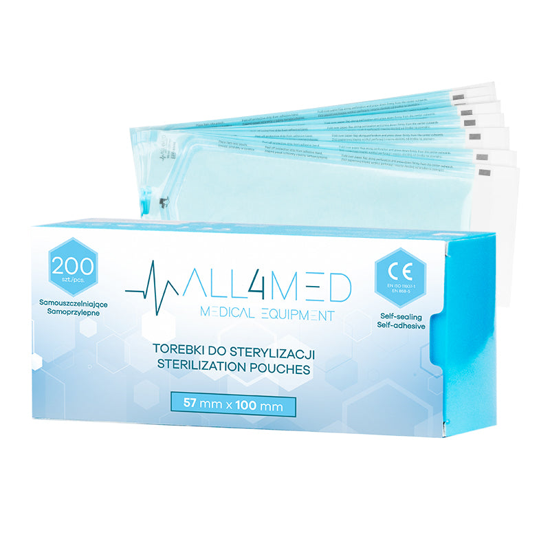 Pochettes de Stérilisation pour Autoclave All4Med 57 × 105 mm – 200 Pièces 1