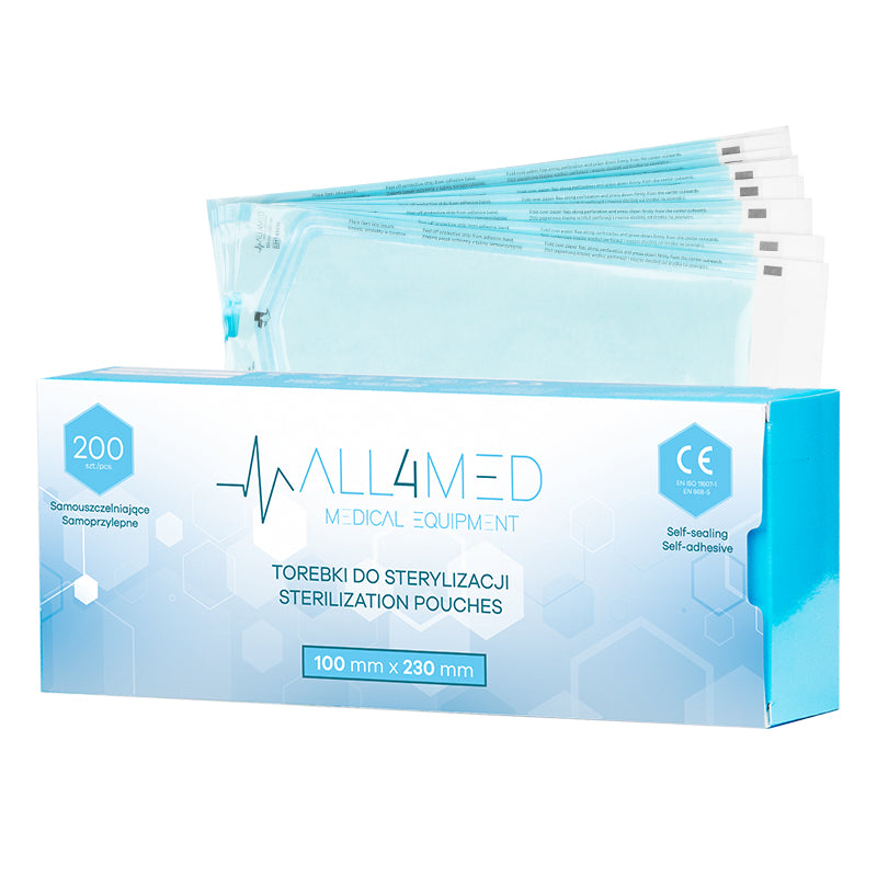 Pochettes de Stérilisation pour Autoclave All4Med 100 × 230 mm – 200 Pièces