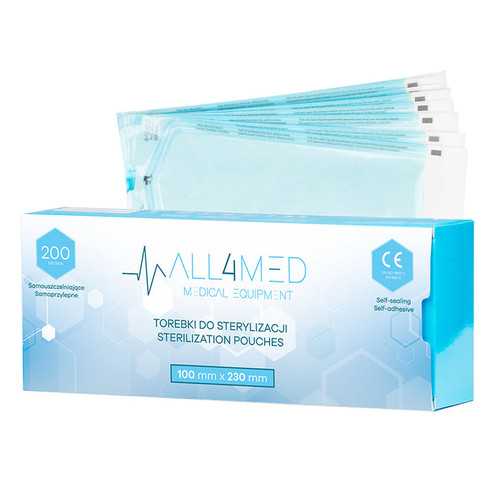 Pochettes de Stérilisation pour Autoclave All4Med 100 × 230 mm – 200 Pièces 1